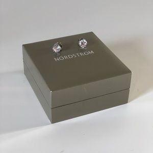 - 2ct tw Cubic Zirconia Platinum/Sterling Studs NWT